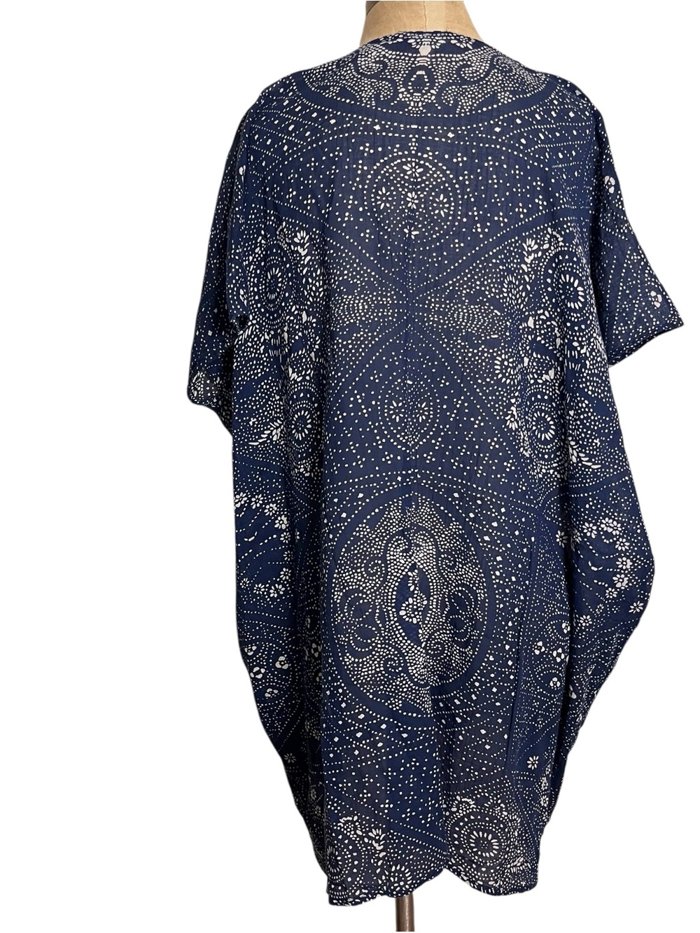 Garnet Hill Organic Cotton Printed Caftan Tunic Dress Coverup Size M - Picture 4 of 8